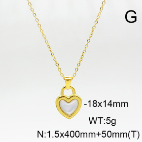 Stainless Steel Necklace  Double-sided Shell  Polished 6N4003971bhil-G037