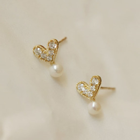 925 Silver Earrings  WT:1.5g  Heart:6*8mm
Pearl:3mm  JE3860vhhl-Y16