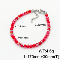 Stainless Steel Bracelet  Glass Beads   6B4002737vbpb-908