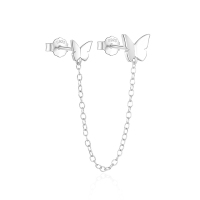 925 Silver Earrings  WT:0.7g  Butterfly:7mm,4mm
Chain:48mm  JE3969vhkl-Y30