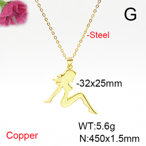 Fashion Copper Necklace  F6N200361avja-L017