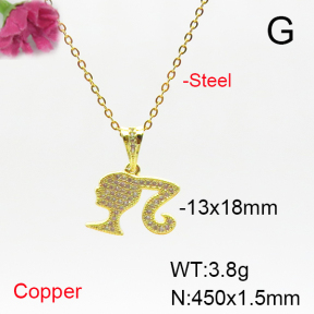Fashion Copper Necklace  F6N405785baka-L017