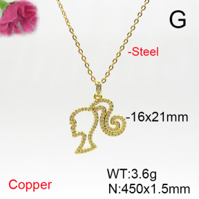 Fashion Copper Necklace  F6N405786ablb-L017