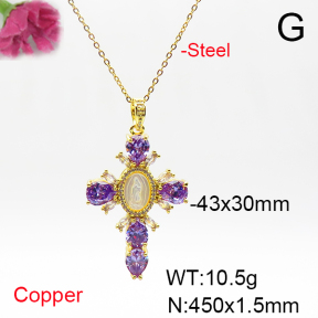 Fashion Copper Necklace  F6N405799vhov-L017