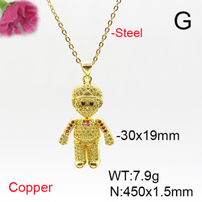 Fashion Copper Necklace  F6N405820bhva-L017