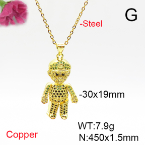 Fashion Copper Necklace  F6N405821bhva-L017