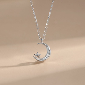 925 Silver Necklace  WT:1.7g  N:40+5cm
P:10mm  JN4063aipp-Y11