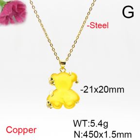 Fashion Copper Bear Necklaces  TN6001139baka-L017