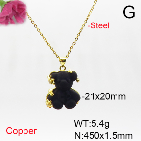 Fashion Copper Bear Necklaces  TN6001140baka-L017