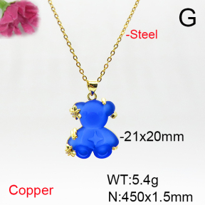 Fashion Copper Bear Necklaces  TN6001143baka-L017