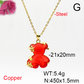 Fashion Copper Bear Necklaces  TN6001144baka-L017
