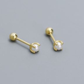 925 Silver Earrings  WT:0.6g  4*12.3mm  JE4271bhbo-Y05  YHE0580