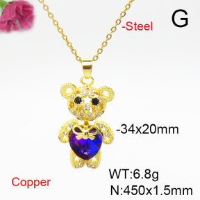 Fashion Copper Necklace  F6N406022bbov-G030