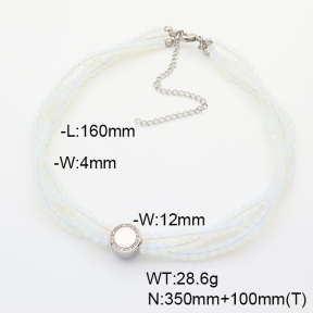 Stainless Steel Necklace  Glass Beads  6N4004014vhkb-908