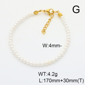 Stainless Steel Bracelet  Shell Beads  6B3002003vbnb-908
