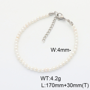 Stainless Steel Bracelet  Shell Beads  6B3002004bbml-908