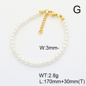 Stainless Steel Bracelet  Shell Beads  6B3002005vbnb-908