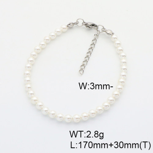 Stainless Steel Bracelet  Shell Beads  6B3002006bbml-908