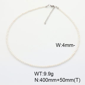 Stainless Steel Necklace  Shell Beads  6N3001557vhkl-908