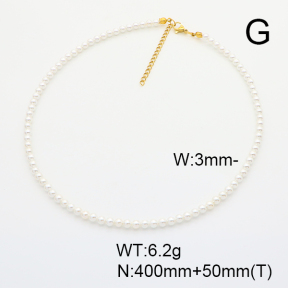 Stainless Steel Necklace  Shell Beads  6N3001560ahlv-908