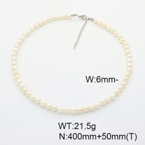 Stainless Steel Necklace  Shell Beads  6N3001565vhkl-908