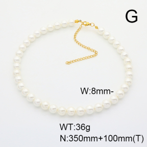 Stainless Steel Necklace  Shell Beads  6N3001566ahlv-908
