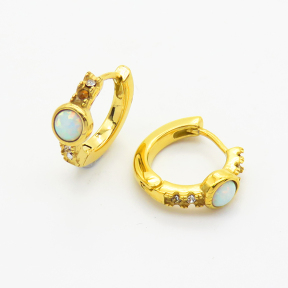Stainless Steel Earrings  Synthetic Opal & Czech Stones,Handmade Polished  WT:2.7g  E:16mm  6E4003791vhov-106D