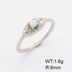 Stainless Steel Ring  Synthetic Opal & Czech Stones,Handmade Polished  6-8#  6R4000849ahlv-106D