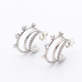 Stainless Steel Earrings  Czech Stones,Handmade Polished  WT:3.5g  E:20mm  GEE001106vhkb-106D