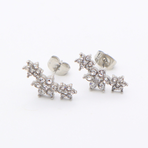 Stainless Steel Earrings  Czech Stones,Handmade Polished  WT:1.5g  E:9x16mm  GEE001120bhia-106D