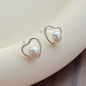 925 Silver Earrings  Pearl:5mm  JE4840vhmv-Y23  C392