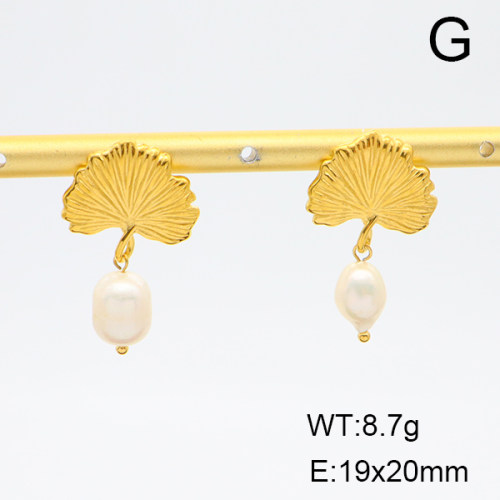 Stainless Steel Earrings  Cultured Freshwater Pearls,Handmade Polished  6E2006238bhia-066