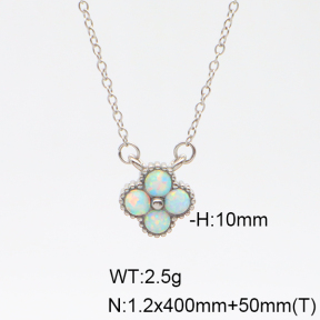 Stainless Steel Necklace  Synthetic Opal,Handmade Polished  6N4004022ahjb-106D