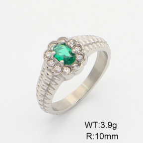 Stainless Steel Ring  6-8#  Czech Stones & Zircon,Handmade Polished  6R4000857ahjb-106D