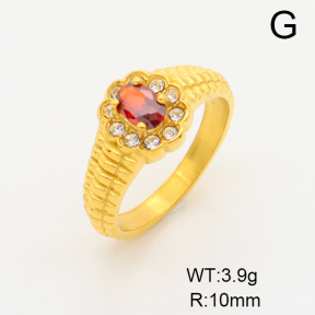 Stainless Steel Ring  6-8#  Czech Stones & Zircon,Handmade Polished  6R4000858ahlv-106D