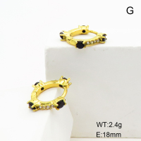 Stainless Steel Earrings  Zircon & Czech Stones,Handmade Polished  6E4003856vhkb-066