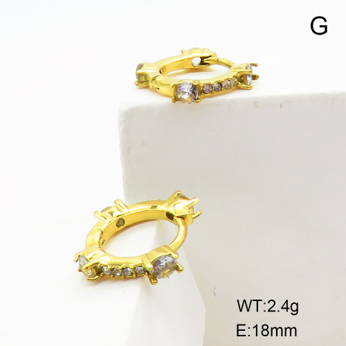 Stainless Steel Earrings  Zircon & Czech Stones,Handmade Polished  6E4003857vhkb-066