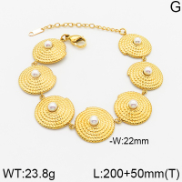Stainless Steel Bracelet  Shell Beads,Handmade Polished  5B3001369vhov-066