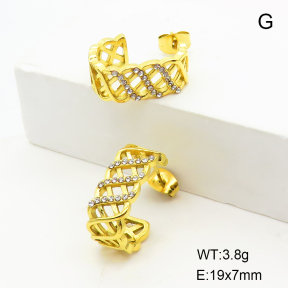 Stainless Steel Earrings  Czech Stones,Handmade Polished  6E4003844bhia-066