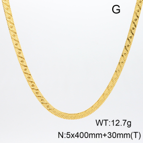 Stainless Steel Necklace  Double Twill Dot Embossing  6N2003798abol-G037