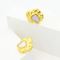 Stainless Steel Earrings  Shell,Handmade Polished  WT:4.5g  E:19x15mm  GEE001131bhva-066