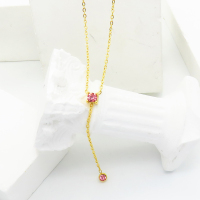 Stainless Steel Necklace  Zircon,Handmade Polished  WT:2.4g  P:4mm N:1.5x400mm+50mm(T)  GEN001142bhia-066