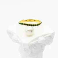 Stainless Steel Ring  Shell Beads & Czech Stones,Handmade Polished  WT:1.7g  R:8mm  6-8#  GER000696bhia-066