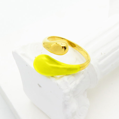 Stainless Steel Ring  Enamel,Handmade Polished  WT:3.2g  R:16mm  GER000706vhha-066