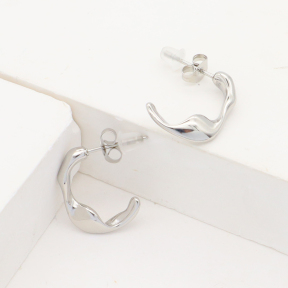 Stainless Steel Earrings  High Quality Handmade Polished  WT:2.6g  E:19x4mm  GEE001161bbml-901