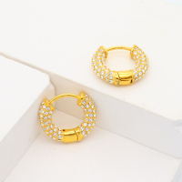 Stainless Steel Earrings  Czech Stones,High Quality Handmade Polished  WT:8.7g  E:21mm  GEE001168aimo-G034