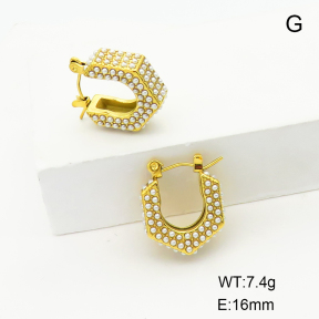 Stainless Steel Earrings  Plastic Imitation Pearls,Handmade Polished  6E4003841vhkb-066