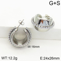 Stainless Steel Earrings  Zircon,Handmade Polished  2E4002582vhkb-066