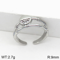 Stainless Steel Ring  Czech Stones,Handmade Polished  2R4000447vbpb-066