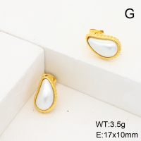 Stainless Steel Earrings  Resin Imitation Pearls,Handmade Polished  6E3002514bhva-066